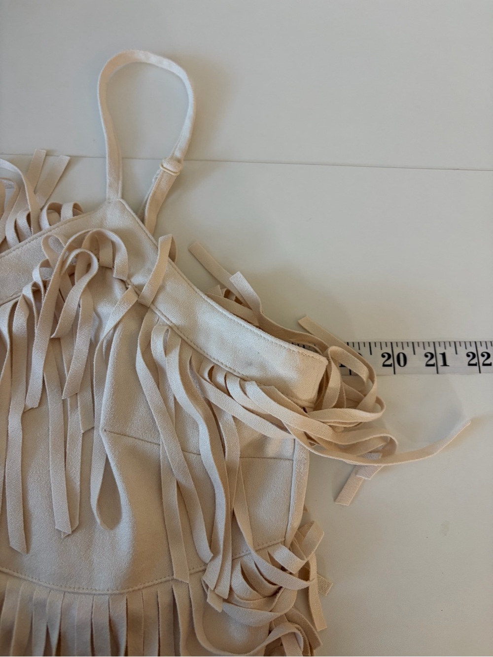 Idyllwind Brixworth Country Cowgirl Faux Suede Fringe Cream Mini Dress Medium - Picture 10 of 14
